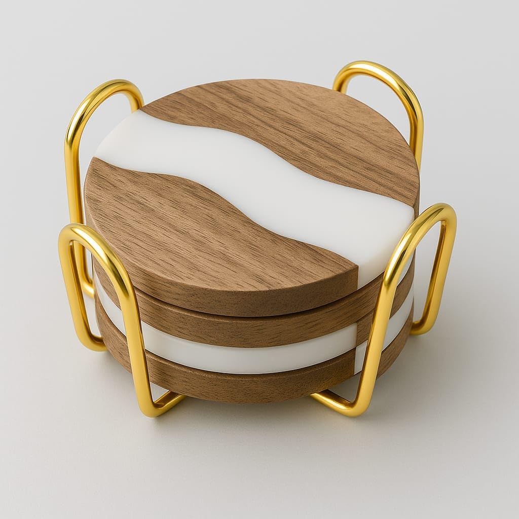 Wood and Resin Coaster