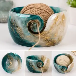 Resin yarn bowl for knitting and crochet