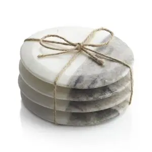 Handcrafted Marble Coaster Set of 4 made from natural marble